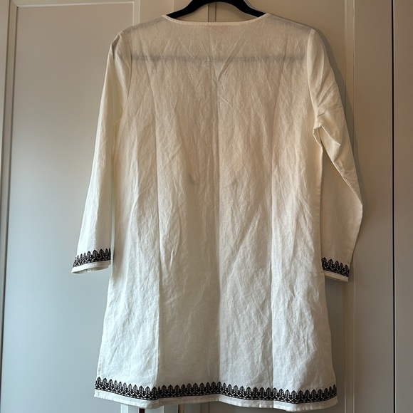 Tory Burch Classic Linen Tunic Shirt Coverup - Picture 3 of 4